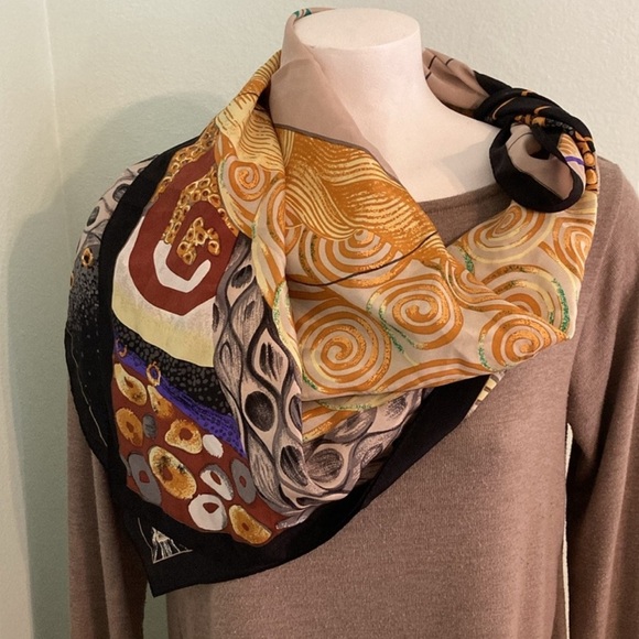 Gustav Klimt silk scarf from austria gallery elegant artist scarf - Picture 1 of 7